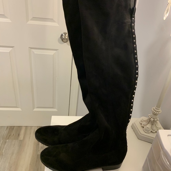 NWOT Marc Fisher Black Suede Knee High Boots - Picture 7 of 12